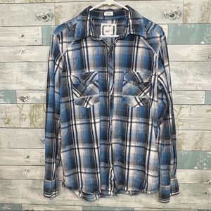 BKE Men’s Slim Fit Long Sleeve Button Down Shirt Size M